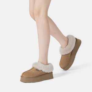 EVER AU Damen Leder Hausschuhe - Topknot