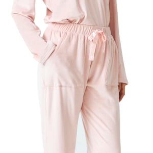 Damen Schlafanzug mit langen Ärmeln und V-Ausschnitt JJBDP0202