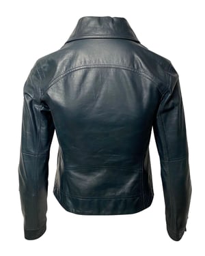Chanel Motorradlederjacke in Grün