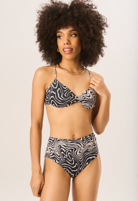 Bikini mit hoher Taille und gerafftem Unterteil