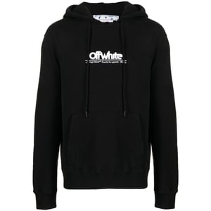 Off-White-Kapuzenpullover in Schwarz mit klobigem Logo und schmaler Passform