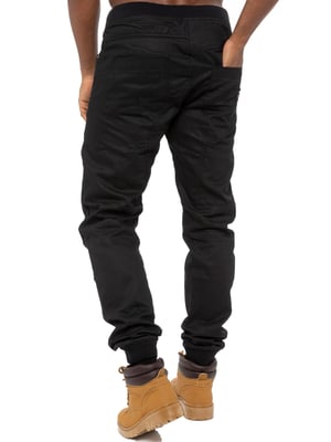 Enzo| Herren-Jogger-Jeans aus Denim mit Bündchen - Schwarz