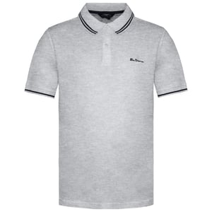 Ben Sherman Wide Twin Specped Mens Grey Polo -Hemd