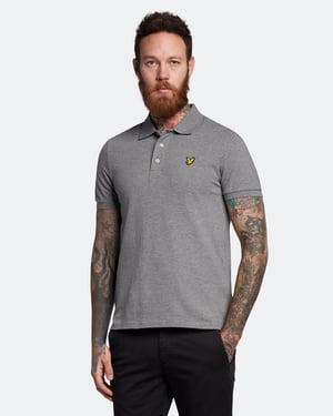 Lyle & Scott Einfarbiges Polohemd in Grau