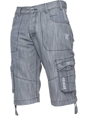 Enzo Herren Cargo Combat Denim Shorts