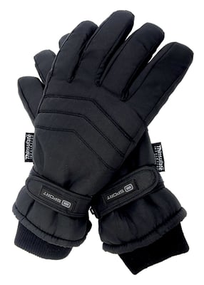 Herren 3M Thinsulate 40 Gramm thermisch isolierte wasserdichte Skihandschuhe - Schwarz