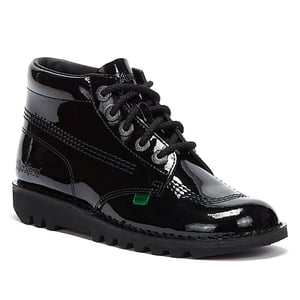 Kickers Kick Hi Womens Patent Stiefel - (Schwarz)