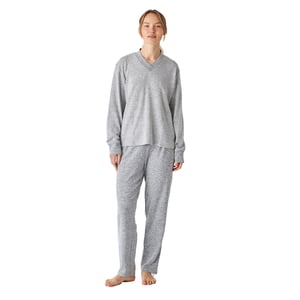Damen-Pyjama mit V-Ausschnitt und langen Ärmeln JJBEP1903