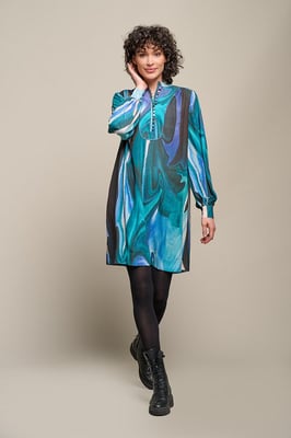 Kleid mit Dhalia-Print Multi