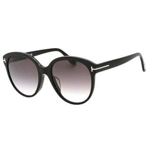 Tom Ford Gradient Smoke Lensed glanzend schwarze Kunststoff-Sonnenbrille