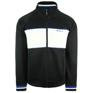 Ben Sherman getäfelte Herrenschwarz -Track -Jacke