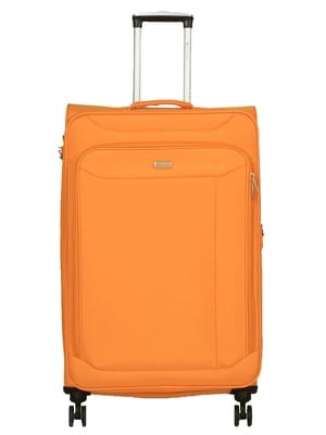 Leichter gelber Koffer mit 4 Rollen Reisetasche Kabine TSA weiches Gepäck