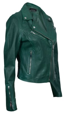 Klassische Damen-Brando-Bikerjacke aus Leder in Loughton