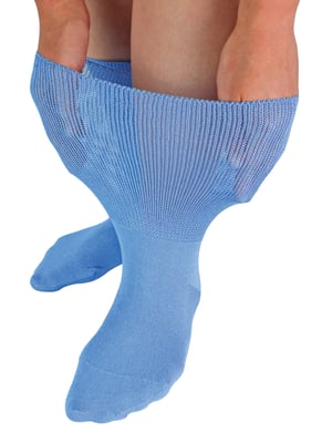 Extra breite Bambus-Ödemsocken | Dr.Socks | Herren & Damen | Socken für geschwollene Füße, Knöchel, Beine & Diabetiker - Blau