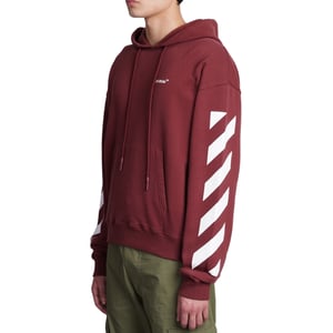 Off-White Diag Helvetica Over Burgundy Kapuzenpullover