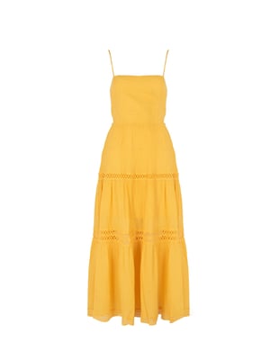 Guess Kleid Lace Up Damen gelb
