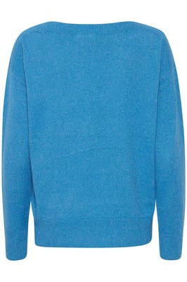 ICHI fein gestrickter Pullover IHALPA blau