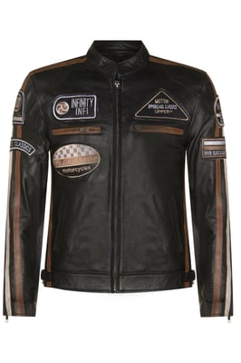 Herren Racing Leder Bikerjacke-Portland