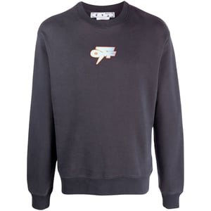 Off-White Thunder Skate Fit Rundhals-Sweatshirt in Marineblau