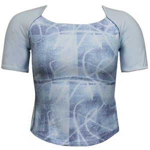 Nike Womens Gym Cropped T-Shirt Dri-Fit Kompressions-Top Aqua 222818 590