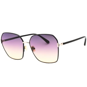 Tom Ford Claudia-02 Gradient Smoke Lens Shiny Black Sonnenbrille