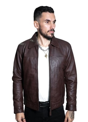 Herren Leder Harrington Jacke-Shanghai
