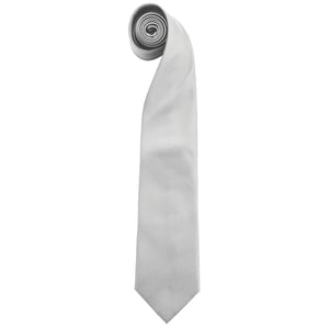 Premier Herren Krawatte Colours, unifarben (Silber)