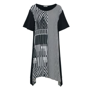 Grafisch elegantes Plus Size Jersey-Kleid