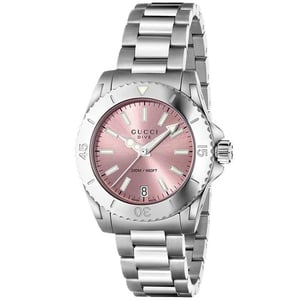 Gucci YA136401 Dive Rosa Zifferblatt Damenuhr