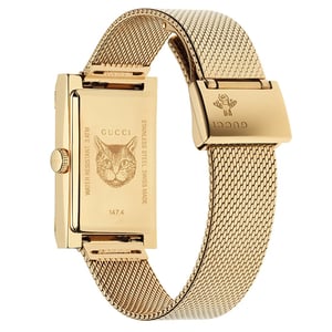 Gucci YA147410 G-Frame 34mm Gelbgold Damenuhr