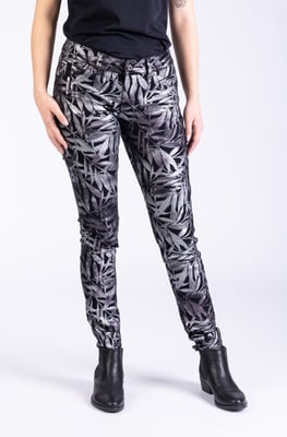 Laura Damenhosen Schwarz/Silber Skinny Fit