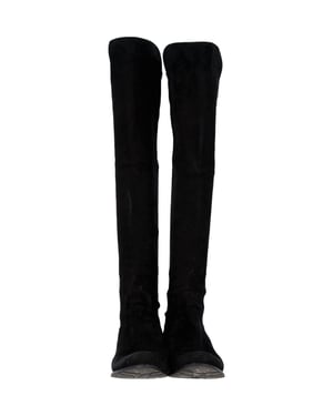 Stuart Weitzman 5050 Knief boots aus schwarzem Wildleder