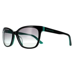 Calvin Klein Rectangle Womens Black Teal Grey Gradient Sonnenbrille