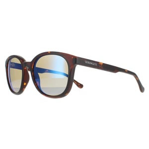 Serengeti Round Womens Satin Tortoise Blau 555nm Polarized Mara Sonnenbrille