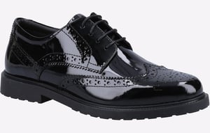 Hush Puppies Verity Leder Damen Lack Schwarze Brogues Schuhe