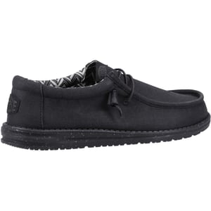 HEYDUDE Wally Canvas 100% Baumwolle Herren Schwarz Bootsschuhe