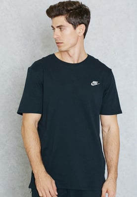 Nike Futura T-Shirt mit gesticktem Logo in Schwarz & Sliver