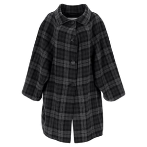 Balenciaga Karierter Flanellmantel aus grauer Wolle