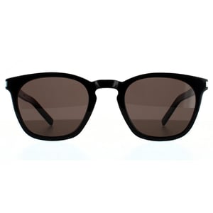 Saint Laurent Quadratische Unisex-Sonnenbrille Schwarz Grau