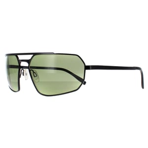 Serengeti Rectangle Herren Glänzend Schwarz Transparent Schicht Mineral Polarisiert 555nm Grün Hinkley