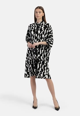 Dreimaster Hemdkleid Damen schwarz weiss