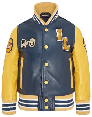 Letterman College-Bomberjacke aus Leder für Kinder