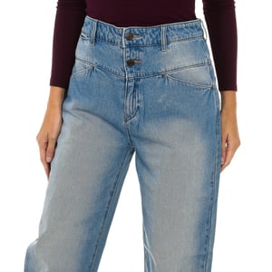 Lange getragen Effekt Denim Hosen 6Y5J14-5DWQZ Frau