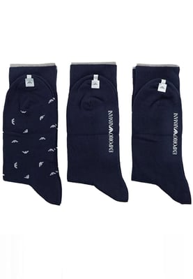 Emporio Armani Herren 3 Paar Socken Geschenk-Set in Marine