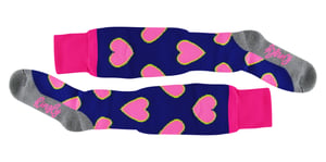 Hockeysocken mit farbenfrohen, coolen, lustigen und witzigen Designs | Hingly | Herren & Damen | Ideal für den Sport - Herzchen