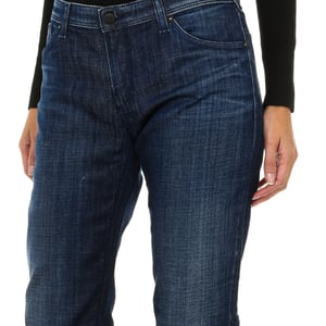 Lange getragen Effekt Denim Hosen 6Y5J28-5D30Z Frau