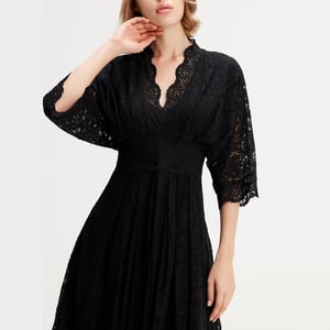 Kimono-Ärmel Spitzenkleid