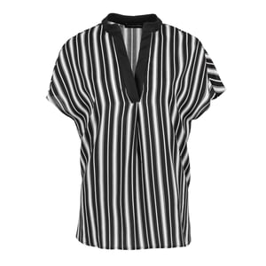 Blau-weiß gestreiftes ärmelloses Top