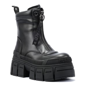 Buffalo Gospher Zip Damen Schwarze Stiefel