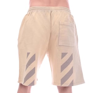 Herren Off-White Diagonal Tab Vintage Skate-Sweatshorts in Sand